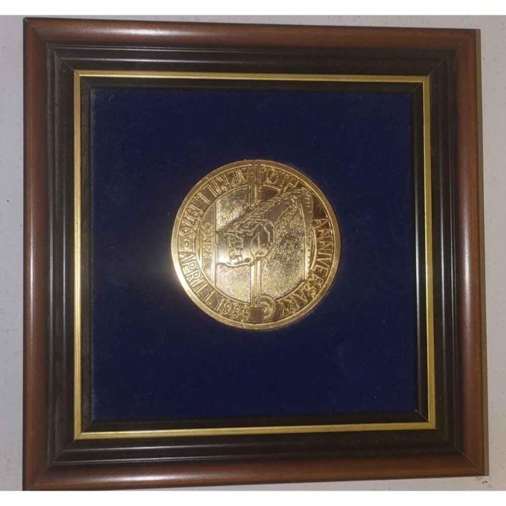 Vintage Railroad Conrail 10th Anniversary 1976-1986 Commemorative Plaque Frame